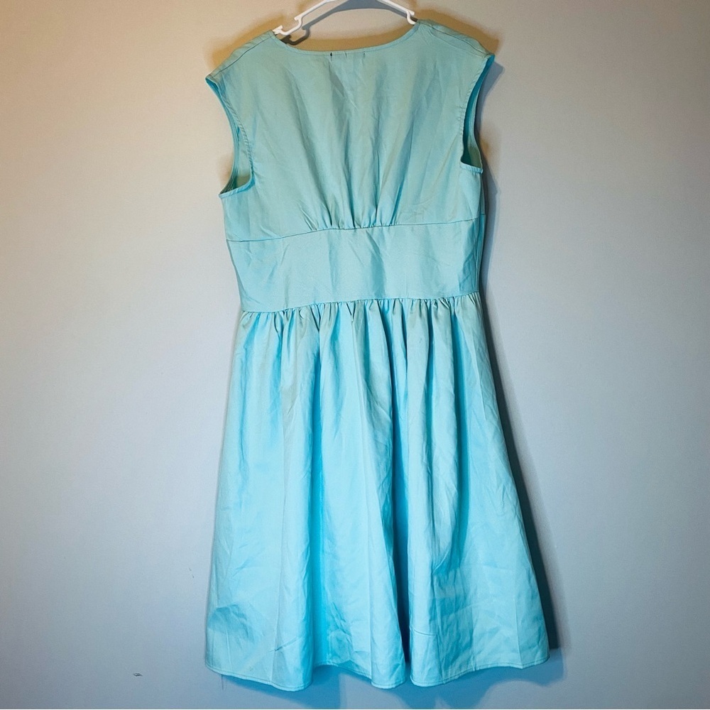 NWT Retro Vintage Inspired Chic Mint Green Sleeveless Midi Dress - Picture 11 of 11
